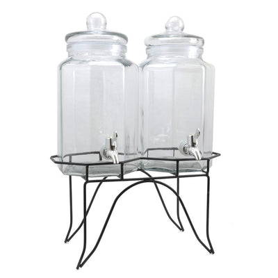 Party Duo Twin 4 Qt. Glass Beverage Dispenser - Super Arbor