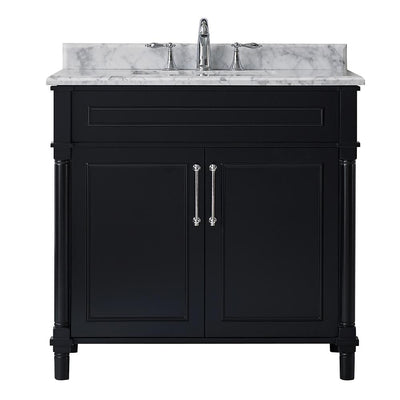 Aberdeen 24 in. W x 20 in. D Bath Vanity in White with Carrara Marble Top with White Sink - Super Arbor