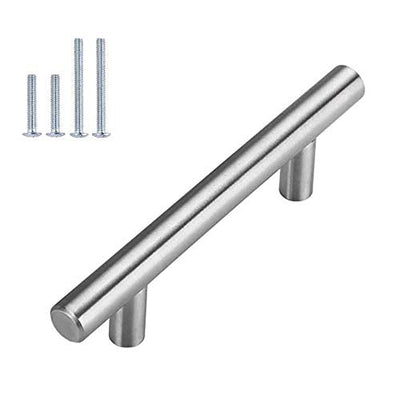 Brushed Nickel Cabinet Hardware Kitchen Cabinet Pulls 15 Pack -Homdiy HD201SN 3-3/4 in Hole Centers T Bar Cupboard Drawer Pulls Stainless Steel - Free same Day Delivery - Super Arbor