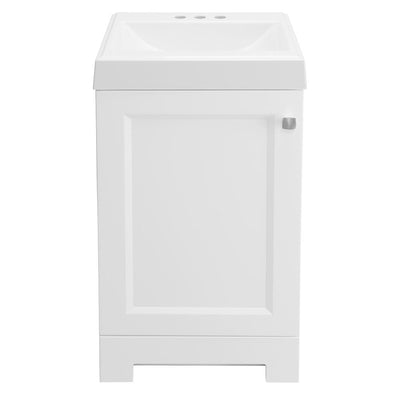 Shaila 18-1/2 in. W Bath Vanity in White with Cultured Marble Vanity Top in White with White Sink - Super Arbor