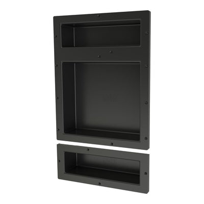 Redi Niche 16 in. x 26 in. Triple Shower Niche Set in Black - Super Arbor