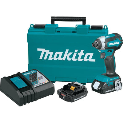 18-Volt LXT Lithium-Ion Compact Brushless 1/4 in. Cordless Impact Driver Kit with (2) Batteries 2.0Ah Charger Case - Super Arbor
