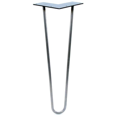 Standard 3/8 in. Dia 28 in. Raw Steel, 2-Rod Hairpin Leg (Each Leg Sold Separately) - Super Arbor