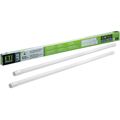 ETi 4 ft. 15-Watt Direct Replacement LED T8 Integral Driver Linear Glass Tube Light Bulbs 1650 Lumens 3000K 3500K (2 Pack) - Super Arbor