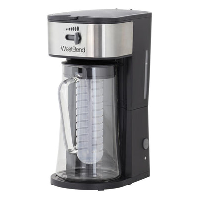 2.75 qt. Black Iced Tea or Iced Coffee Maker 10-Cups Includes Infusion Tube to Customize Flavor Features Auto Shut-Off - Super Arbor