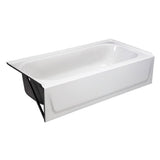 Aloha 60 in. Left Drain Rectangular Alcove Soaking Bathtub in White - Super Arbor