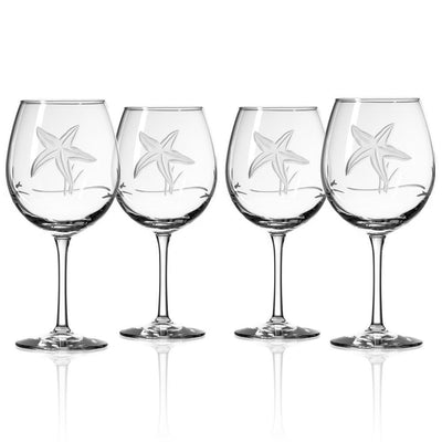 Starfish 18 fl. oz. Balloon Wine Glasses (Set of 4) - Super Arbor