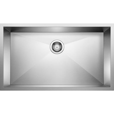 PRECISION R0 Undermount Stainless Steel 32 in. Single Bowl Kitchen Sink - Super Arbor