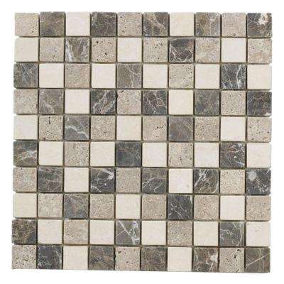 Jeffrey Court 
    Emperador Mix 11.75 in. x 11.75 in. x 9 mm Honed Marble Mosaic Floor and Wall Tile - Super Arbor