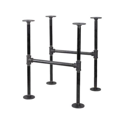 1/2 in. Black Pipe 16.5 in. W x 19.5 in. H "H" Design End Table Leg Kit - Super Arbor