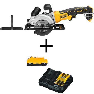 ATOMIC 20-Volt MAX Cordless 4-1/2 in. Circular Saw (Tool-Only) with Bonus Li-ion Battery Pack 3.0Ah and charger - Super Arbor