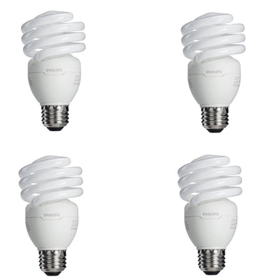 Philips 100-Watt Equivalent T2 Spiral CFL Light Bulb Soft White (2700K) (4-Pack)