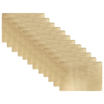 19 in. x 13 in. Bronze Metallic Stitched PVC Placemats (Set of 12) - Super Arbor