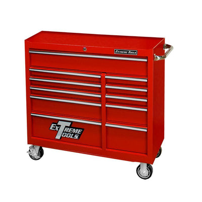 41 in. x 24 in. D 11-Drawer Roller Cabinet Tool Chest in Red - Super Arbor