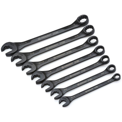Ratcheting Open-End & Static Box-End, SAE Combination Wrench Set (7-Piece) - Super Arbor