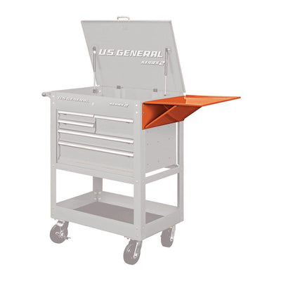 U.S. GENERAL Folding Side Tray for 5 Drawer Tool Cart, Orange - Super Arbor