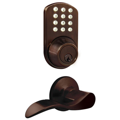 Oil Rubbed Bronze Keyless Entry Deadbolt and Lever Handle Door Lock with Electronic Digital Keypad - Super Arbor