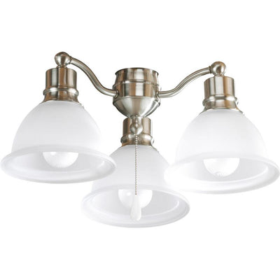 Madison Collection 3-Light Brushed Nickel Ceiling Fan Light Kit - Super Arbor