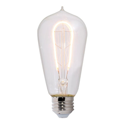 Bulbrite 25-Watt Equivalent ST18 Antique Dimmable Curved Nostalgic Edison LED Light Bulb Amber (2-Pack) - Super Arbor