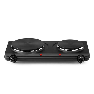 Concealed 2-Burner 7.5 in. Black Portable Hot Plate - Super Arbor