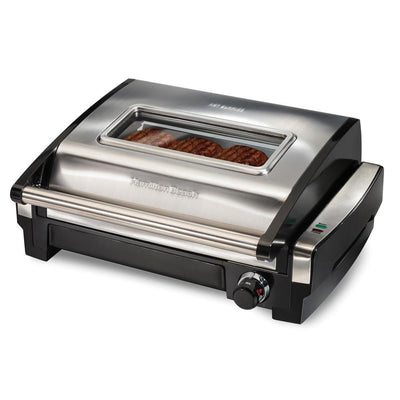 Searing Grill 118 in. Stainless Steel Indoor Grill with Non-Stick Plates and Lid Window - Super Arbor