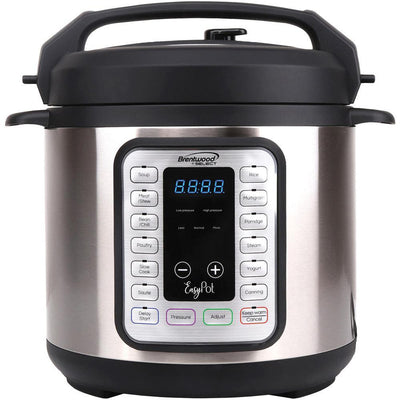 Easy Pot 6 Qt. Silver Electric Slow Cooker with LED Display - Super Arbor