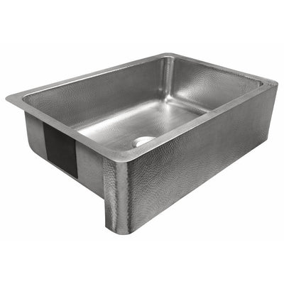 Percy Farmhouse Apron-Front Crafted Stainless Steel 32 in. Single Bowl Kitchen Sink with Brushed Finish - Super Arbor