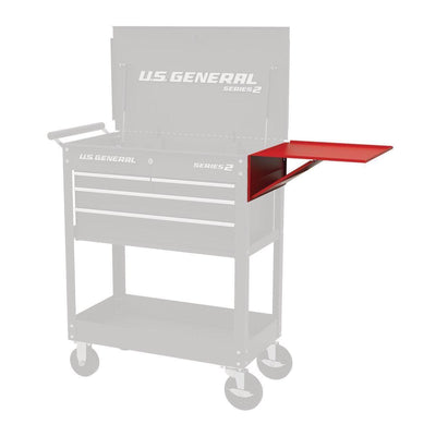 U.S. GENERAL Folding Side Tray for 4 Drawer Tech Cart, Red - Super Arbor