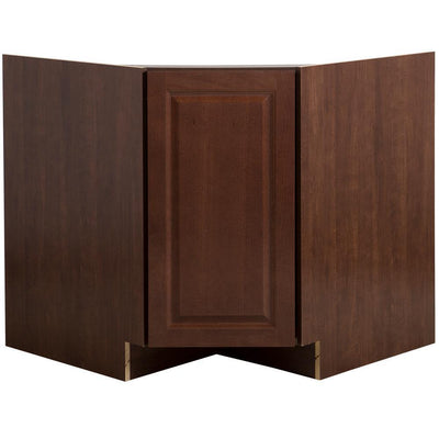Benton Ready-to-Assemble 36 in. x 34.5 in. x 24.6 in. Corner Sink Base Cabinet in Amber - Super Arbor
