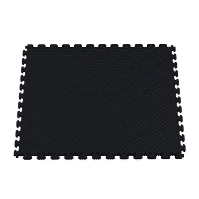 Norsk Multi-Purpose Black 18.3 in. x 18.3 in. PVC Garage Flooring Tile with Raised Diamond Pattern (6-Pieces)