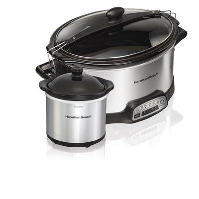 Programmable Stay or Go 6 Qt. Stainless Steel Slow Cooker with Bonus Party Dipper - Super Arbor