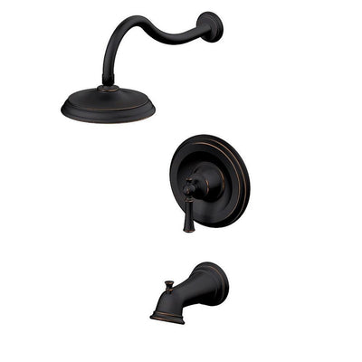 Single-Handle 1 Spray pressure balance Tub and Shower Faucet in Oil Rubbed Bronze Valve Included. - Super Arbor