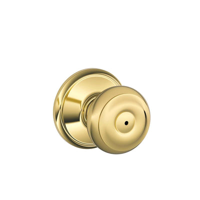 Schlage Georgian Bright Brass Privacy Lockset ANSI Grade 2 1-3/4 in.