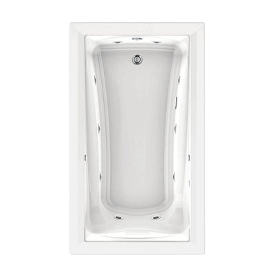 Green Tea 72 in. x 42 in. Reversible Drain EcoSilent EverClean Whirlpool Tub in White - Super Arbor