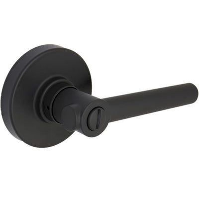 Highland Matte Black Bed and Bath Door Lever with Round Rose - Super Arbor