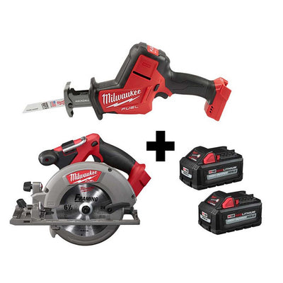 M18 FUEL 18V 6-1/2 in. Brushless Cordless Circular Saw & M18 FUEL HACKZALL Reciprocating Saw w/ (2) M18 6.0Ah Batteries - Super Arbor