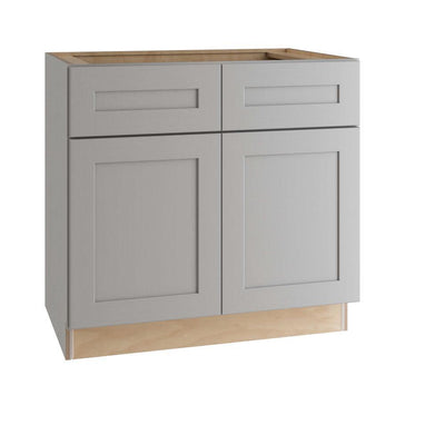 Tremont Assembled 36 x 34.5 x 24 in. Plywood Shaker Base Kitchen Cabinet Soft Close Doors/Drawers in Painted Pearl Gray - Super Arbor