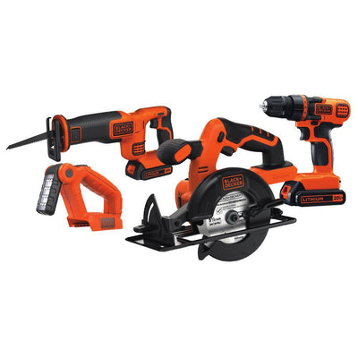 20-Volt MAX Lithium-Ion Cordless Combo Kit (4-Tool) with (2) Batteries 1.5Ah and Charger - Super Arbor
