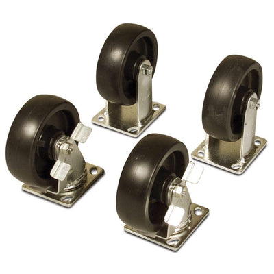 6 in. Casters Set (4-Piece) with Brakes - Super Arbor