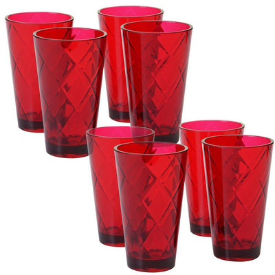 Ruby 20 oz. 8-Piece Acrylic Ice Tea Glass - Super Arbor