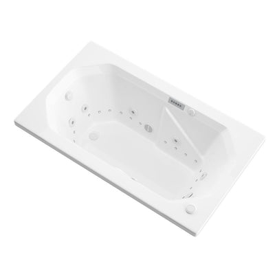 Onyx Diamond Series 5 ft. Right Drain Rectangular Drop-in Whirlpool and Air Bath Tub in White - Super Arbor