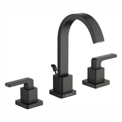 Farrington 8 in. Widespread 2-Handle High-Arc Bathroom Faucet in Matte Black - Super Arbor