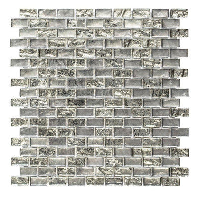 Jeffrey Court Treasure Bell Grey 11-7/8 in. x 12 in. x 8 mm Interlocking Textured Glass Mosaic Tile - Super Arbor