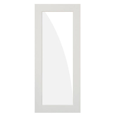 32 in. x 96 in. 1-Lite Satin Etch Solid Core MDF Primed Interior Door Slab - Super Arbor