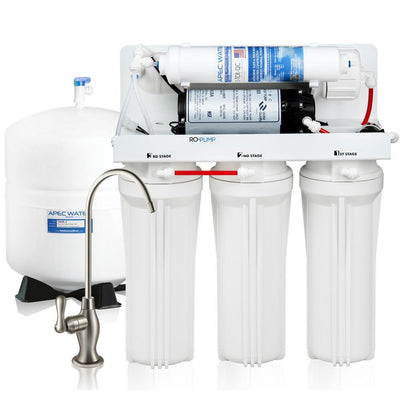 Ultimate Electric Pumped Undersink Reverse Osmosis Water Filtration System 50 GPD for Low Pressure Home 0-30 psi 120V US - Super Arbor