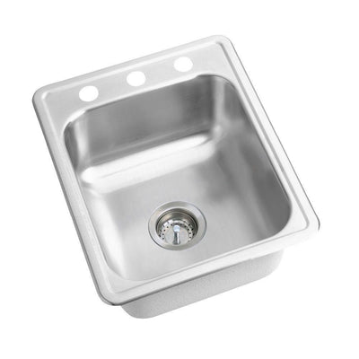 Dayton Drop-In Stainless Steel 17 in. 3-Hole Single Bowl Bar Sink - Super Arbor