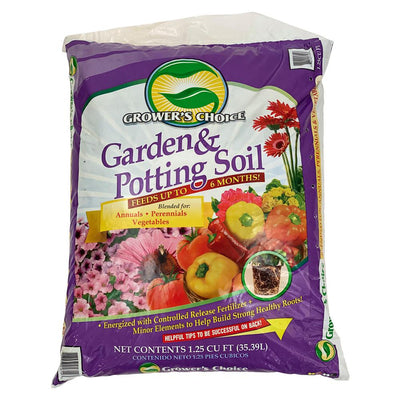 Pure Beauty Farms Grower's Choice Garden Potting Soil Annuals Perrenials Vegetables 1.25 Cu. Ft. Flowering Mix - Super Arbor
