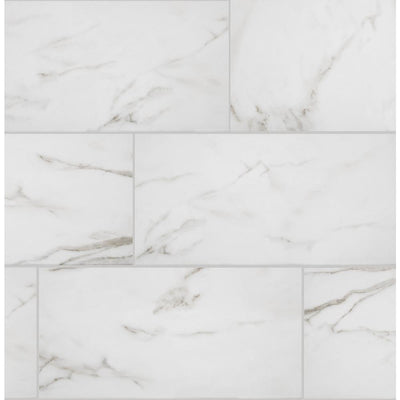 Florida Tile Home Collection Michelangelo Calacatta Rectified 12 in. x 24 in. Porcelain Floor and Wall Tile (13.3 sq. ft. /case) - Super Arbor