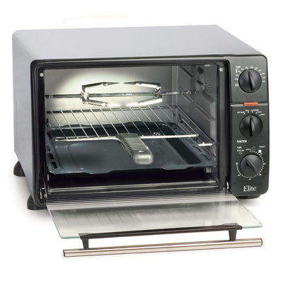 Platinum 1500 W 6-Slice Black Stainless Steel Toaster Oven with Broiler - Super Arbor