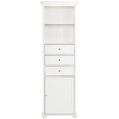 Hampton Harbor 22 in. W x 10 in. D x 67-1/2 in. H Linen Cabinet in White - Super Arbor